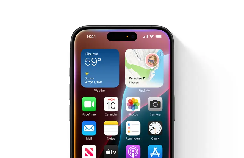 Apple iPhone home screen showing new siri