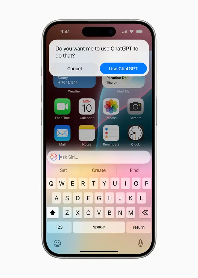 Apple iPhone showing new siri